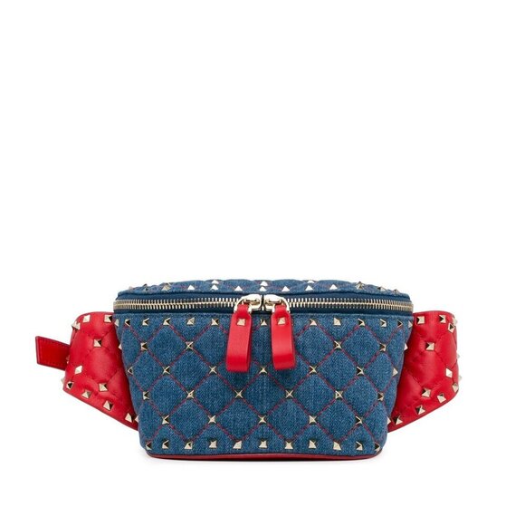 Valentino Denim Rockstud Spike BeltBag - Picture 1 of 10